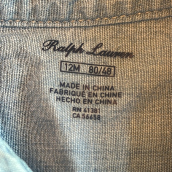 Ralph Lauren Long Sleeve Button Front Cotton Dress Size 12 Month‎ - Picture 7 of 10